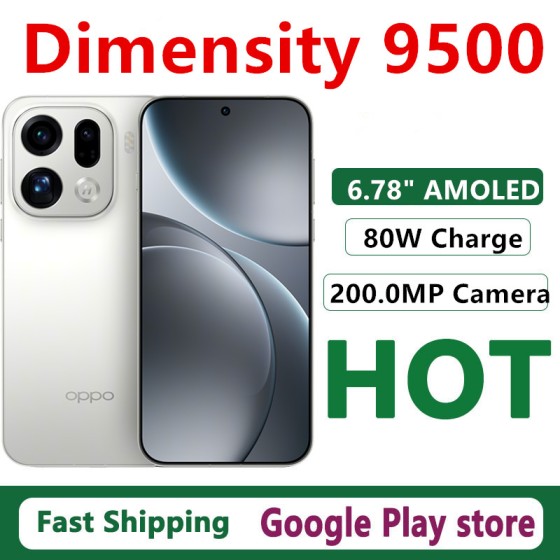 Original Oppo Find X9 Pro Mobile Phone 6.78" AMOLED 200.0MP Camera IP69 Waterproof Wireless Charge 7500mAh Dimensity 9500 OTA