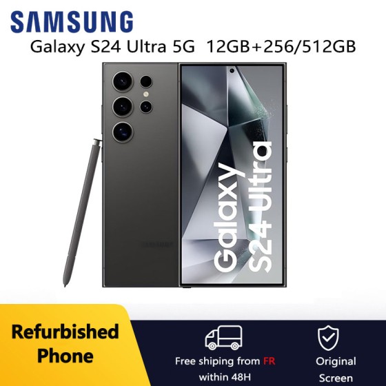 Refurbished Samsung Galaxy S24 Ultra 5G 6.8" Dynamic LTPO AMOLED ROM 256/512GB RAM 12GB Snapdragon NFC Original AI Cell Phone