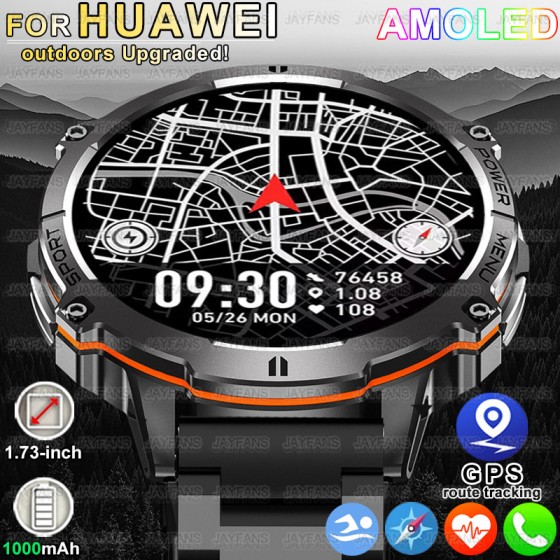 2025 NEW For XIAOMI Outdoor Military GPS Smartwatch Men 1.73"HD Screen Compass 1000MAH Heart Rate BT Call 10M Waterproof Watches