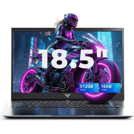 18.5 inch Laptop, 2026 Laptop, 16GB RAM 512GB SSD, Ιntel N150 Processor(Up to 3.6GHz), 8000mAh Battery Laptop Computer, Full HD IPS Display, Win 11 Pro – for Business & Students, M